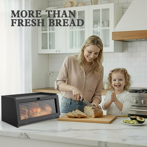 Countertop LOHASOK Bread Box for Kitchen Large Bread Box Farmhouse Bread Container Bread Storage with Window Bread