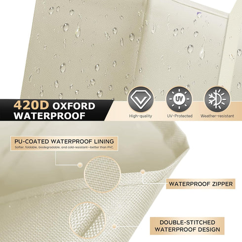 AIGOTSUKI 68" 30" 20" 1 Pack) Cushion Storage Bag Waterproof Outdoor Cushions Storage Bag L x W x H Large Patio