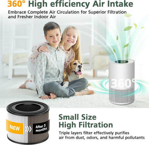 AP-S0610L Air Filter Replacement, 3-IN-1 H13 True Hepa Filter for MOOKA AP-S0610L Air Purifier, 2 Pack