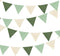 2 Sets of Sage Green Pennant Banner 24Pcs Nursery Garland Flags Olive