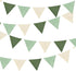 2 Sets of Sage Green Pennant Banner 24Pcs Nursery Garland Flags Olive