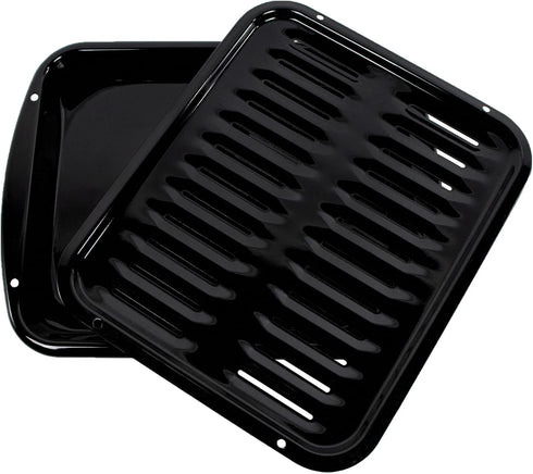 Certified Appliance Accessories SPL50016 Large 2-Piece Broiler Pan & Grill Set, Porcelain-on-Steel Broiler Pan for
