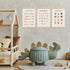 Set 3 16x12 Inch, of Alphabet Numbers Poster Hanger Frame, Preschool Learning Posters, Educational Canvas Wall Art