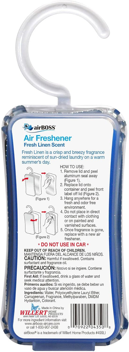 Closet Air Freshener, Fresh Linen, 4 Oz Hanger (Pack of 6), Continuously Releases Fragrance