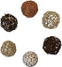 Blue Donuts Decorative Balls, Assorted Rattan Wicker Balls for Centerpiece Bowl Fillers, Pack of 6