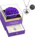 ASELFAD Preserved Real Purple Rose Gifts for Mother's Day, Forever Flowers for Mom, Grandma, Girlfriend, Anniversary