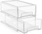 Sorbus Medium Clear Stackable Storage Drawers - Plastic Storage Drawers with Handles for Craft, Clothes, and Bathroom
