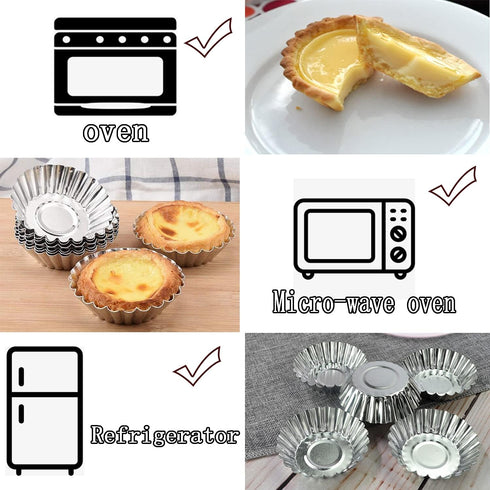 Egg Tart Molds, 32 Pack Mini Tart Tins, 2.75 inch Aluminum Tart Pans for Baking