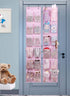 MISSLO Kids Over the Door Shoe Organizer, 12 Mesh Pockets, Baby Hanging Shoe Rack for Girl, Women, Men, Toddler, Pink