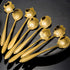Stainless Steel Tableware Creative Flower Coffee Spoon, Sugar Spoon, Stirring Spoon, Mixing Spoon, Stir Bar Spoon, Tea Spoon, Ice Tea Spoon for Tea, Cake, Sugar, Dessert Ice Cream Spoon, Set of 8,Gold