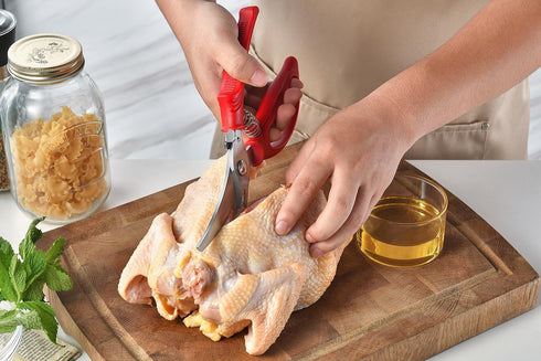 Heavy Duty Poultry Shears - Kitchen Scissors for Cutting Chicken, Poultry, Game, Meat - Chopping Vegetable - Spring