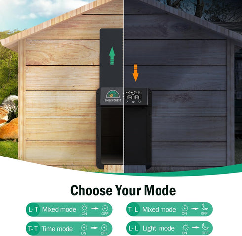 Solar-Powered Automatic Chicken Coop Door with Timer Control - Multi-Mode Opener