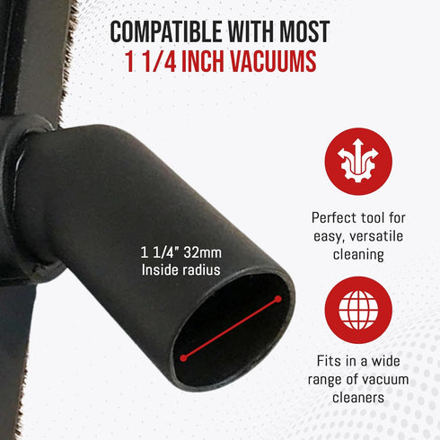 MP Maresh Products Vacuum Brush Attachment, 12" with Wheels, Compatible with Central Vac