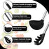 TeamFar Silicone Pasta Fork and Ladle Spoon Set, 2 Pcs Large Nonstick Kitchen Utensils with Stainless Steel Handle for