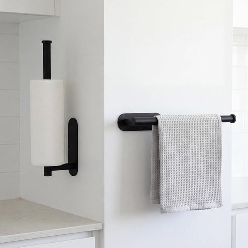 Kaishun Paper Towel Holder Under Cabinet, Self Adhesive or Drilling Paper Towel Holder, for Kitchen, Bathroom, Pantry