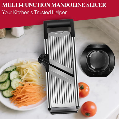Masthome Mandoline Food Slicer Adjustable Thickness for Cheese Fruits Vegetables Stainless Steel Food Cutter Slicer