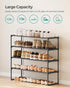 4-Tier 20-25 11.8 36.2 29.1 Inches, ULSA14BK SONGMICS Shoe Rack, Shoe Organizer, Metal Storage Shelf, Upright or Upside