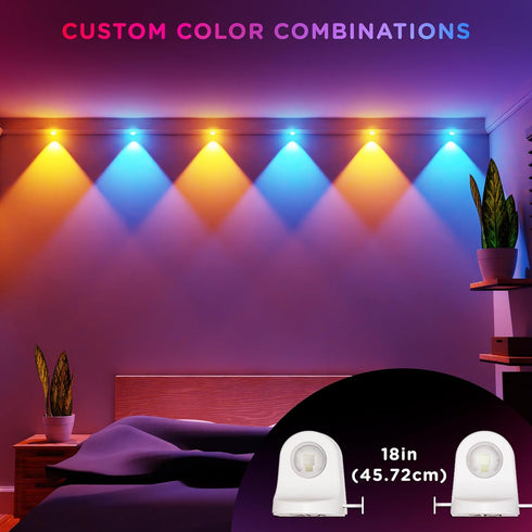 8ft 6 84313 Enbrighten Spectrum Remote Controlled Indoor Accent Wall String Lights, Color Changing LED USB Sconces