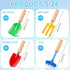 Motionchic 8" Gardening(24 Kids Gardening Tools, Metal Beach Sandbox Digging Toys with Wooden Handle, Including Shovel