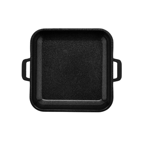 G.E.T. CA-104-BK/BK Heiss Cast Aluminum Mini Square Grill Pan for Meat and Vegetables, 6" x 6", Black