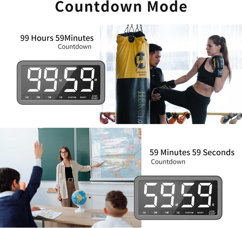 7.8 3 4 3 Countdown Count VOCOO Digital Kitchen Timer with Extra Large Display, Magnetic LED with Brightness, Alarms