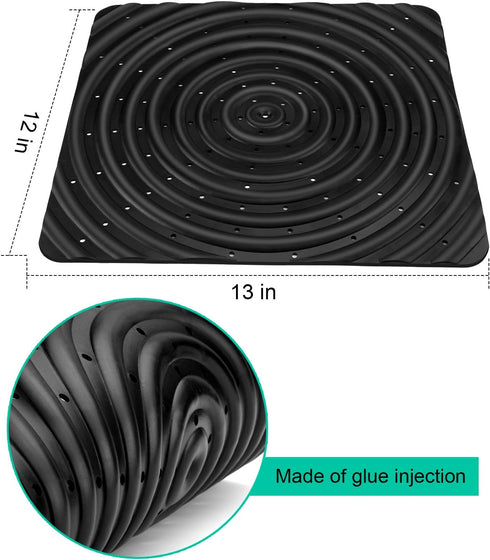 6 Pack 13 12 inch, Washable Chicken Nesting Pads, x Black, Solid, Anti-Slip, Injection Molded Polypropylene, Suitable