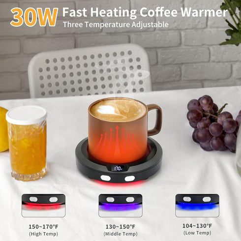2-12H 3 Setting VOBAGA Coffee Mug Warmer with Auto Shut Off & Temperature for Desk Candle Warmer Plate Coffee