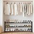 18 Closet, 3 STORAGE MANIAC Long Expandable Shoe Rack, Pairs Metal Wide Stackable Shoe Rack, Adjustable Shoes Shelf