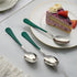 Set 24 18/0 Spoon,7.3-inch Sets Set 24,Mirror Green Dinne spoons Piece,Green Handle Silverware Spoon Stainless Steel