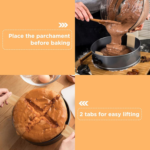 GeeRic 100 Pcs Baking Parchment Paper, 9 inch Round Cake Pan Liner