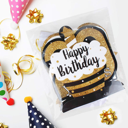 LINGTEER Happy 65th Birthday Table Honeycomb Centerpieces - Cheers to 65th Birthday Party Decorations Gift Sign
