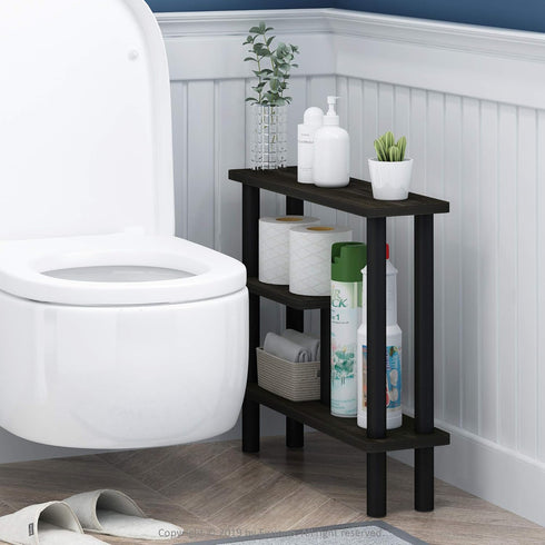 Espresso/Black Slim Space-Saving Storage Rack by Furinno