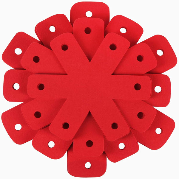 BYKITCHEN Pot Pan Protectors - Set of 12, Red Pads for Stacking Cookware