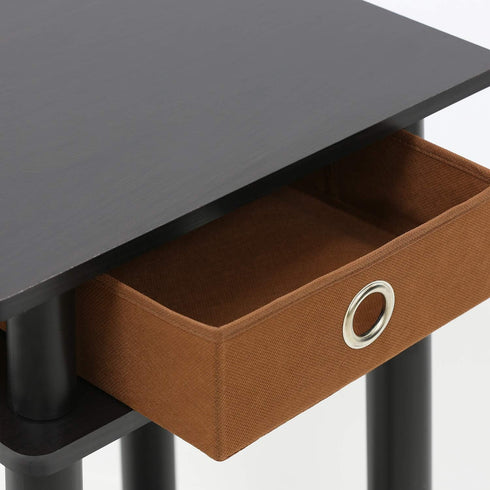 Furinno 17017 Turn-N-Tube End Table - 1-Pack, Espresso Color