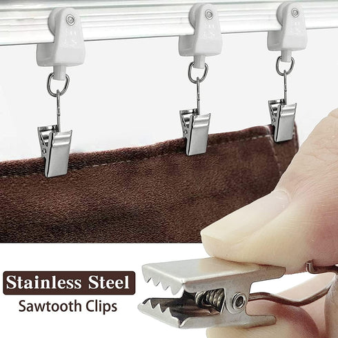 KOLAKO Curtain Track Accessories - 12 Feet Curtain Rail Wall and Ceiling Mount Brackets, Flexible Curtain Track Hardware