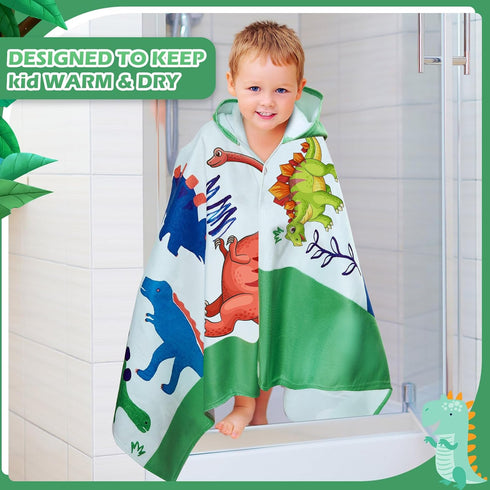 6 Oudain Pcs Kids Hooded Bath Towel with Hood Microfiber Beach Baby Pool Beach Towel for Boy Girls Toddler Kids
