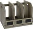 MyGift Vintage Gray Solid Wood Magazine Holder with 3 Compartments, Office Home Document Organizer