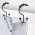 Goowin Shower Curtain Hooks, Stainless Steel Black Shower Curtain Rings, Rust Proof, Free Sliding Double Hooks