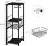 OYEAL Toilet Paper Storage Cabinet, Black Small Bathroom Side Shelf with Drawer for Bathroom, Laundry Room