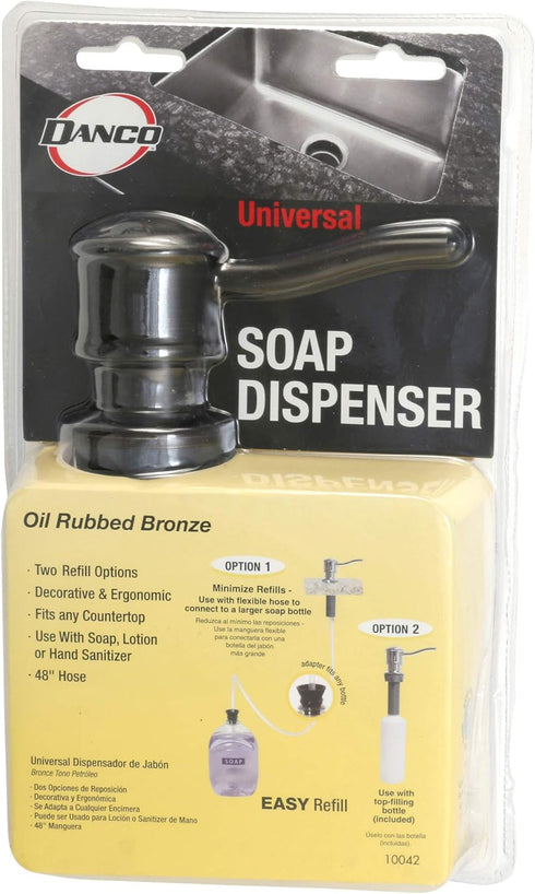 Danco 10042 Oil Rubbed Bronze Soap Dispenser with Curved Nozzle, 1 Pack
