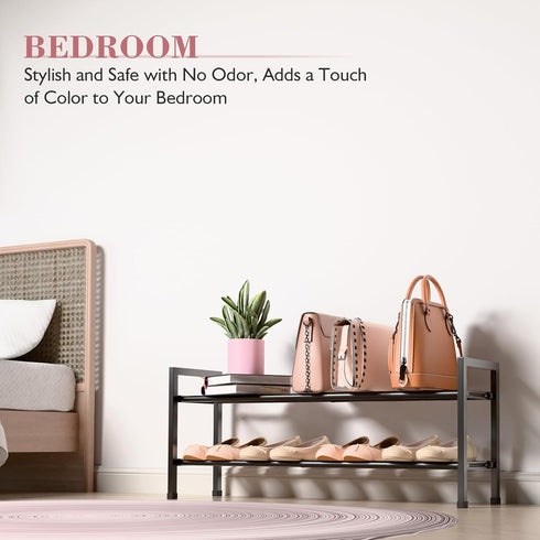 2 Closet, 18-33 Bumusty Tier Expandable Shoe Rack for Adjustable Shoe Rack for Small Space, Small Shoe Organizer
