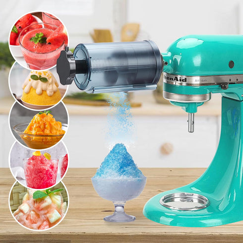 Aien 8 Shave Ice Attachment for KitchenAid Stand Mixer,with Molds Shave Ice Attachment for KitchenAid Stand Mixers, Ice