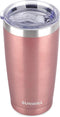 SUNWILL 20 oz Travel Coffee Tumbler, Insulated Mug with Lid, Stainless Steel Cup, Rose Gold