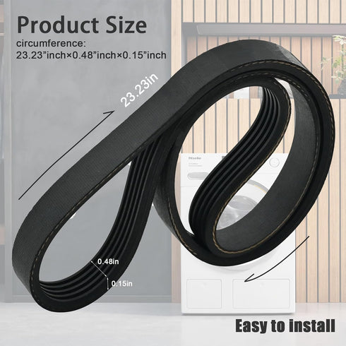 WE12X27300 Washing Machine Belt Compatible with Whirlpool Amana GE Laundry Center Combo Belt Combo Washer Dryer Drive Belt