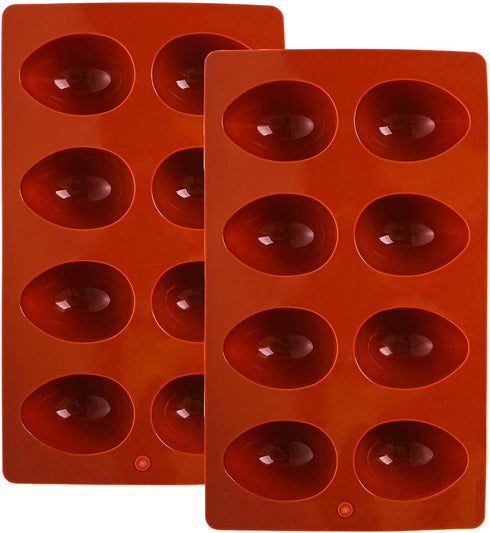 Haakong 8 Cavity Silicone Egg Molds Set of 2 for Easter Silicone Egg