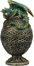 Ebros Gift Green Dragon Perching on Celtic Knotwork Tattoo Relic Jewelry Box Figurine 6.25" High Fantasy Statue