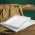 2Pcs Rectangle Iron Cupcake Serving Tray, White Dessert Plates for Party, Anniversary, Wedding, Christmas