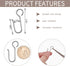 Jetec 60 Pcs Metal Curtain Track Hooks, S Shaped Small Drape Wire Hooks for Ceiling Drape Track (Silver)