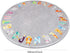 Rug,4 Round ABC Kids ft Animal Alphabet Playroom Rug,Washable Non-Slip Cute Nursery Rug for Kids Room,Educational Kid