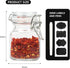 Glass Jars with Airtight Lids, 3.4 oz Small Spice Jars, 12 Pack with Silicone Gasket, Chalkboard Labels